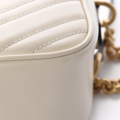 Gucci Calfskin Matelasse Small GG Marmont Chain Shoulder Bag White 11 of 11