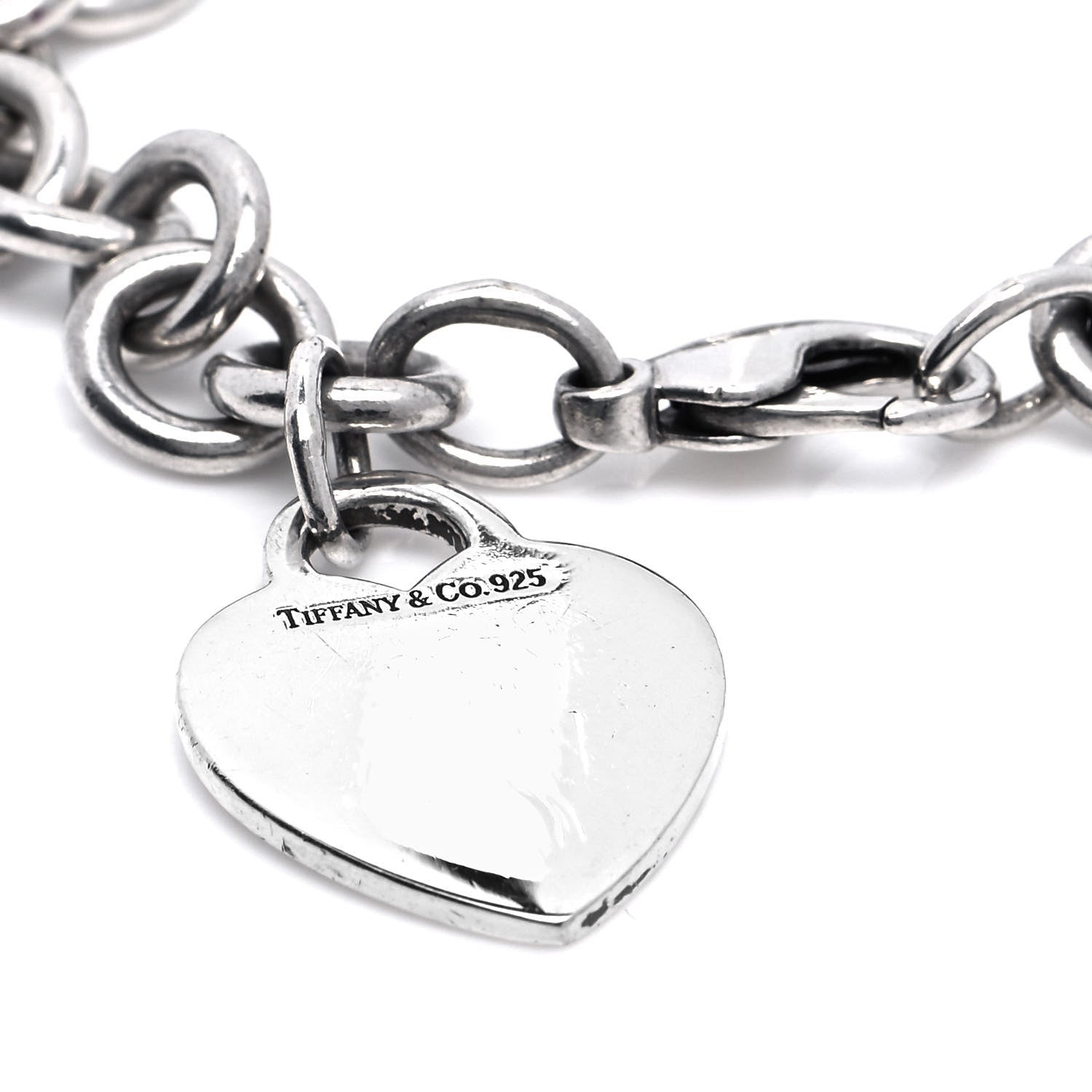 Tiffany Sterling Silver Heart Tag Charm Bracelet 4 of 5