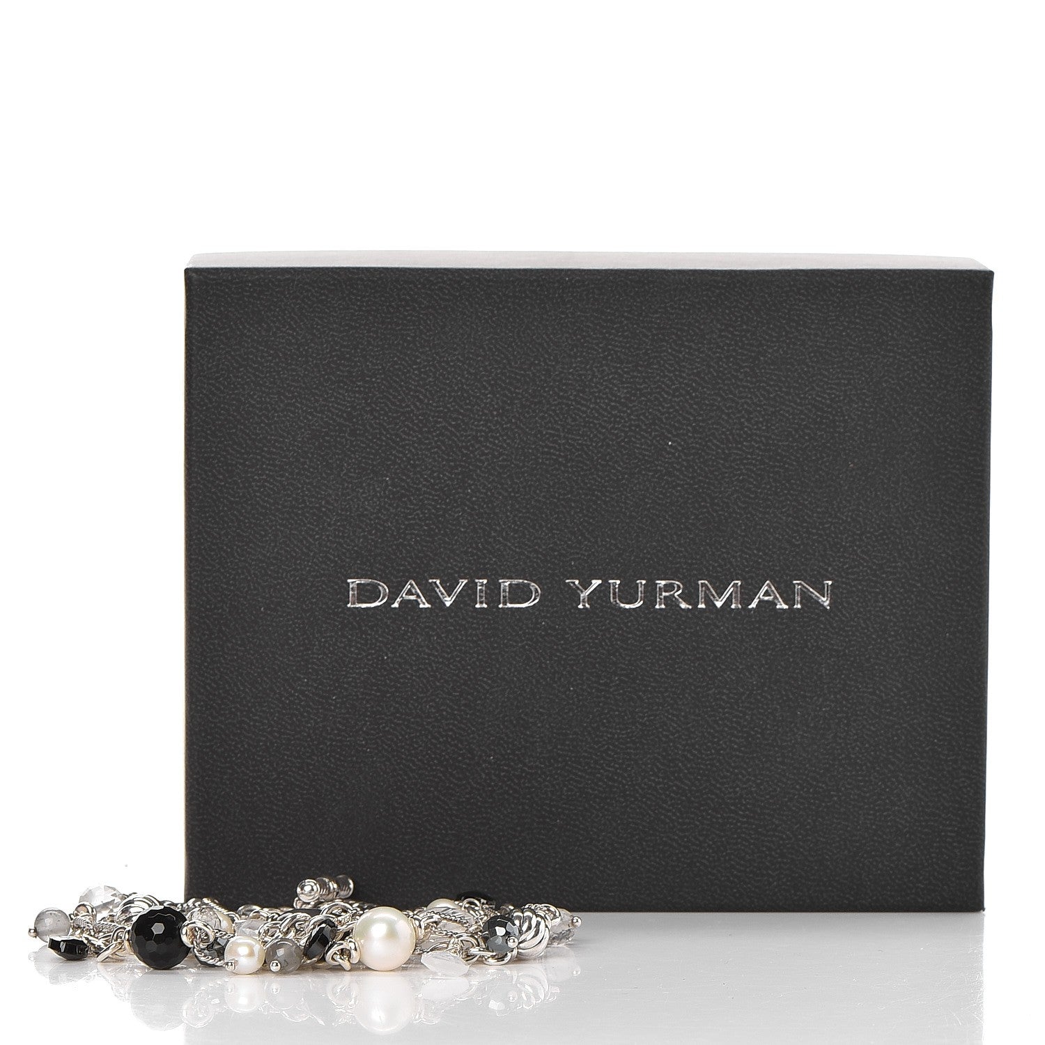 David Yurman Sterling Silver Pearl Black Onyx Moonstone 20mm Bijoux Multi Strand Beaded Bracelet 5 of 5