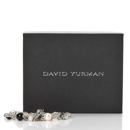 David Yurman Sterling Silver Pearl Black Onyx Moonstone 20mm Bijoux Multi Strand Beaded Bracelet 5 of 5