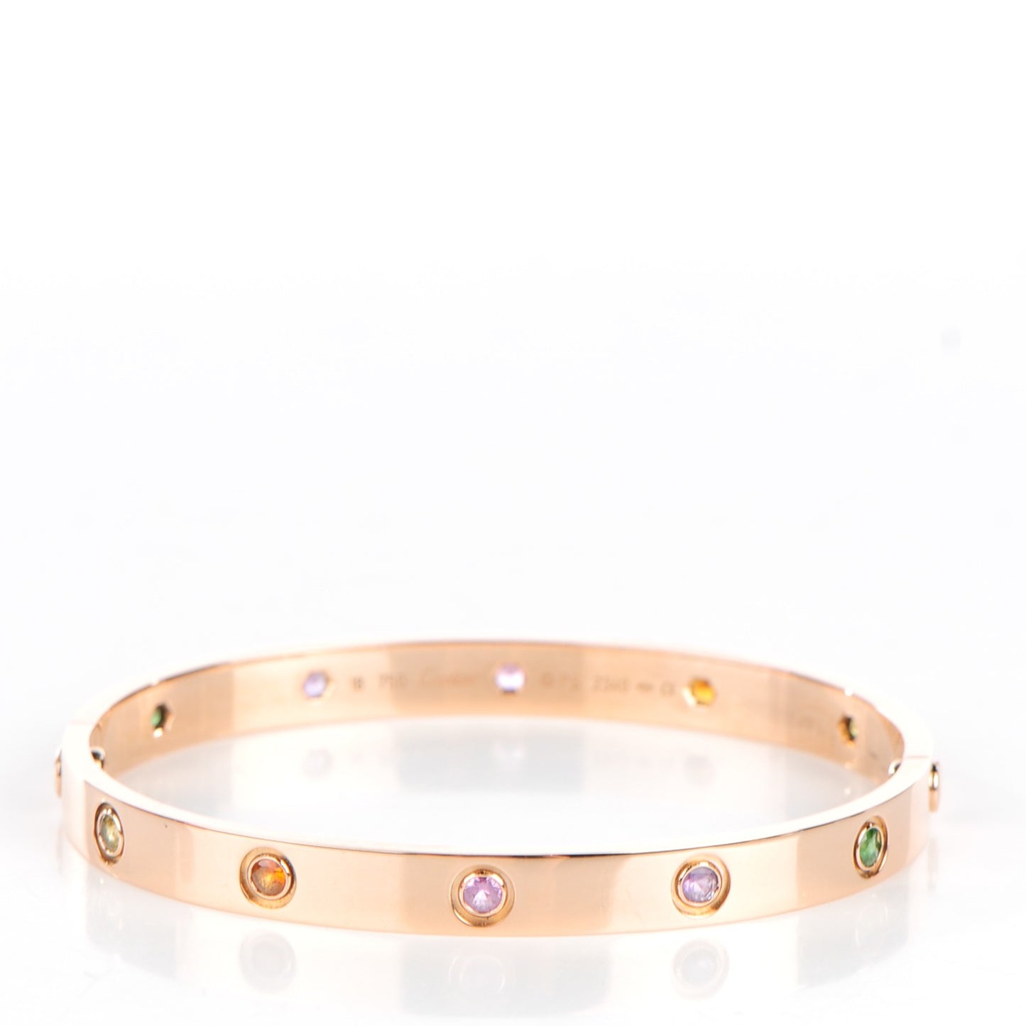 18K Pink Gold Sapphire Garnet Amethyst LOVE Bracelet 18