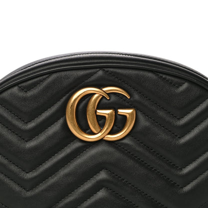 Gucci Calfskin Matelasse GG Marmont Belt Bag 75 30 Black 8 of 14