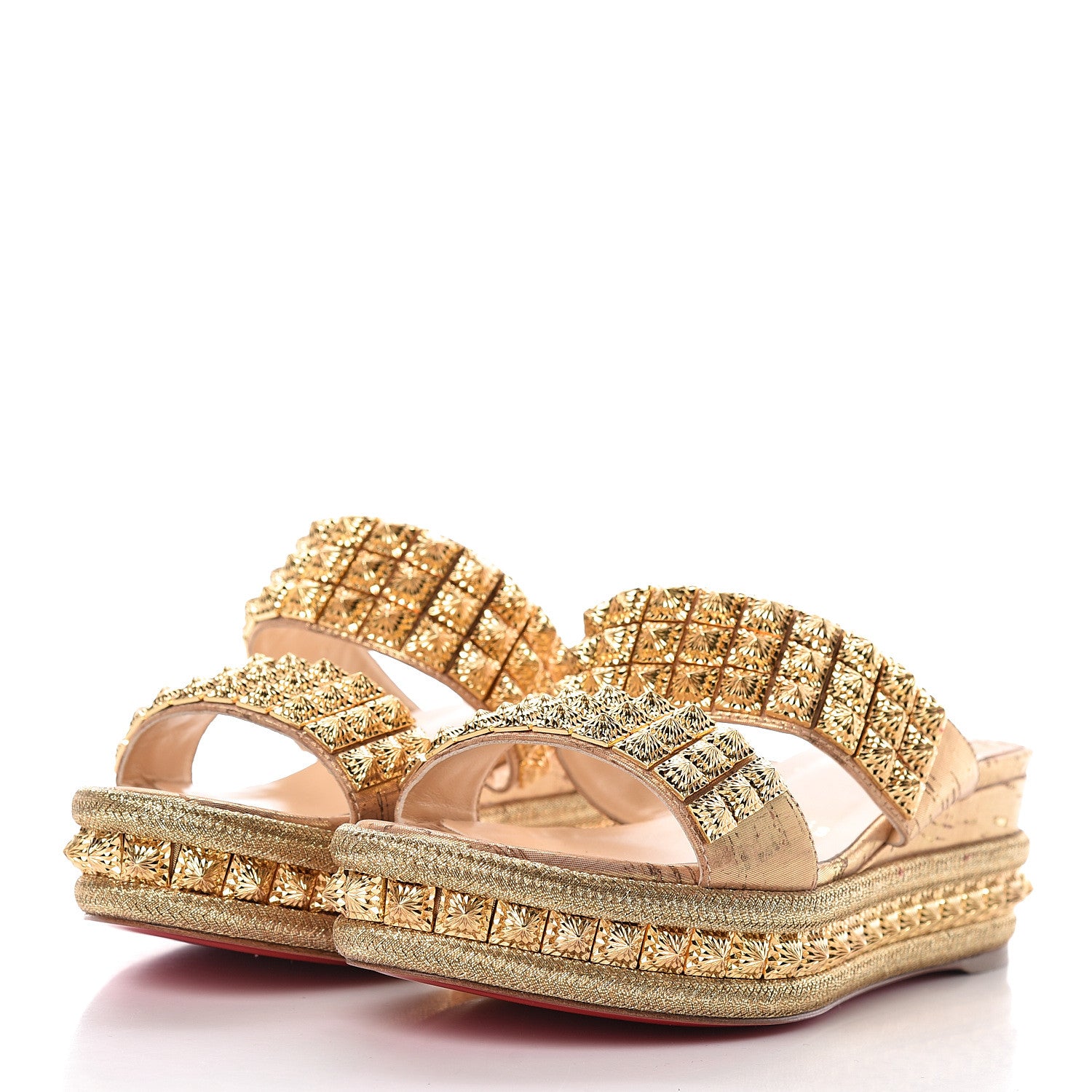 Christian Louboutin Liege Pepite 60 Platform Sandals 36 Version Gold 3 of 9