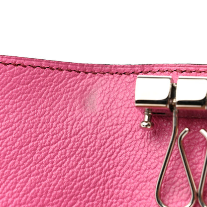 Hermes Ostrich Bearn Multicles 4 Key Holder Fuchsia 7 of 8