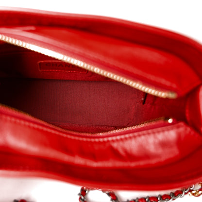 Chanel Aged Calfskin Chevron Quilted Small Gabrielle Hobo Red 5 of 10