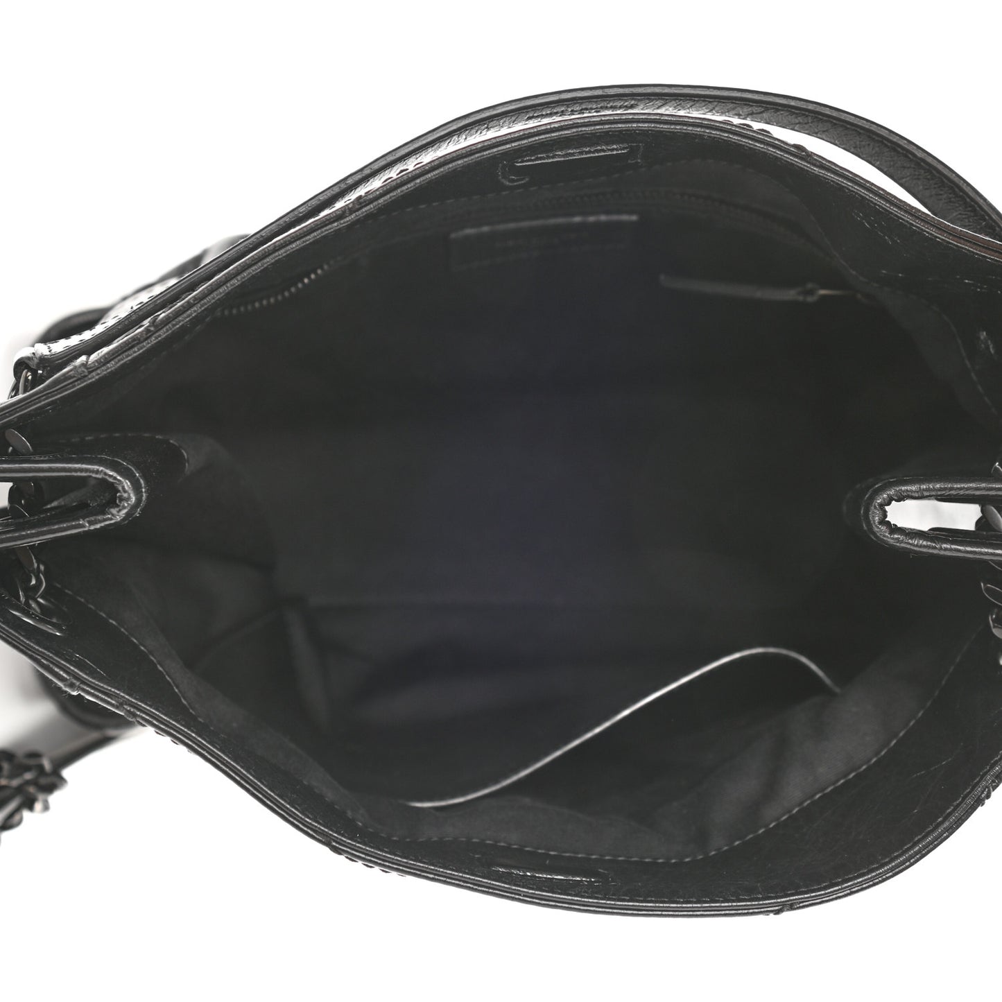 Crinkled Calfskin Matelasse Monogram Medium Niki Shopper Tote Black