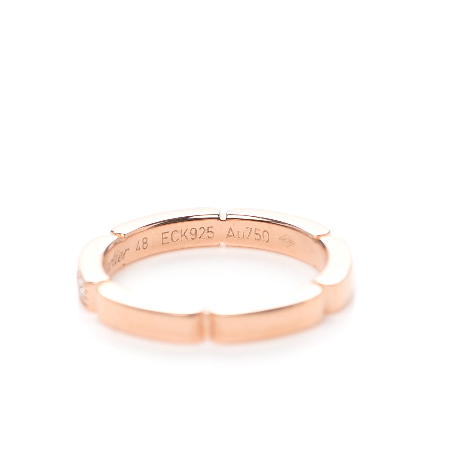 Cartier 18K Pink Gold Diamond Maillon Panthere Wedding Band Ring 48 4.25 5 of 7