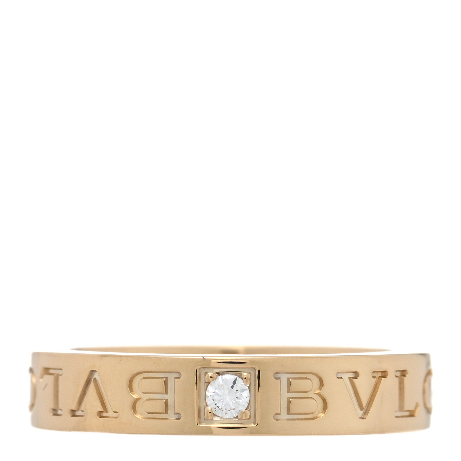 Bulgari 18K Yellow Gold Diamond B.Zero1 Essential Band Ring 52 6 1 of 4