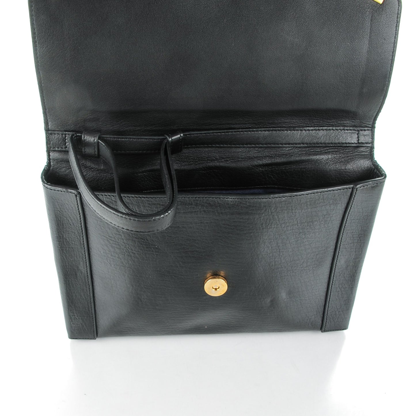 Calfskin Miss Sartorial Envelope Clutch Black