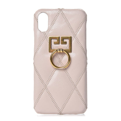 Givenchy Goatskin Diamond Quilted GV3 iPhone X Case Pale Pink 1 of 8