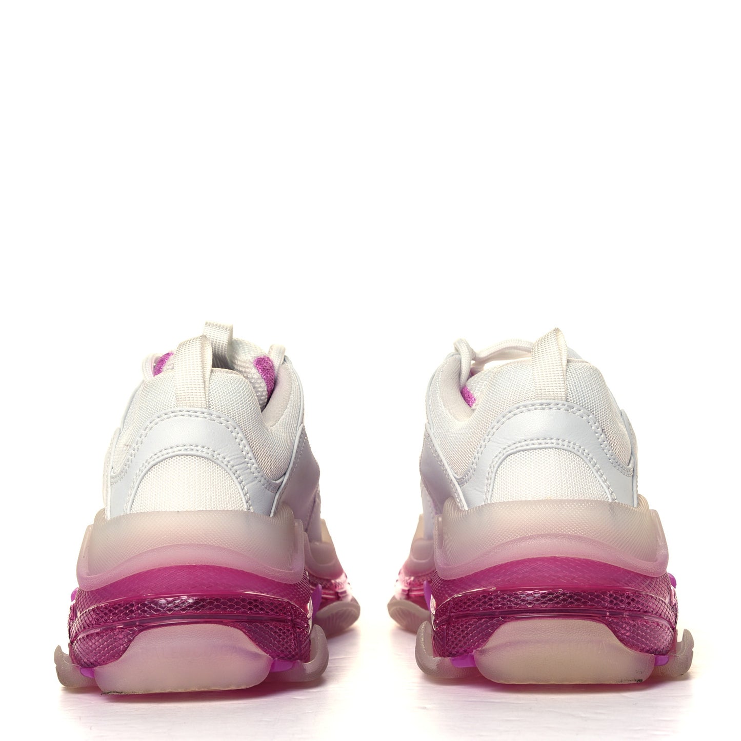 Fabric Mesh Clear Sole Womens Triple S Sneakers 41 White Pink