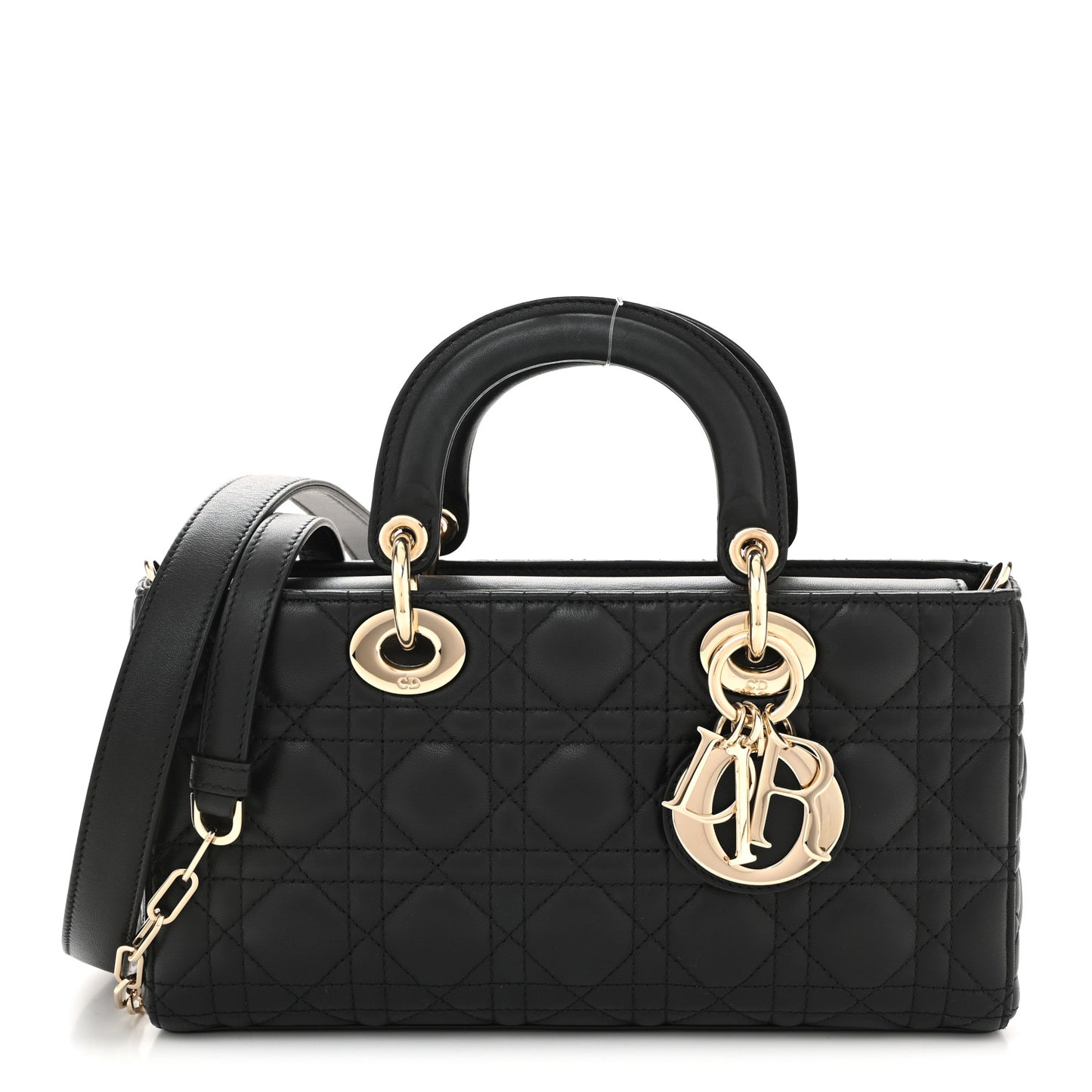 Lambskin Cannage Medium Lady D-Joy Black