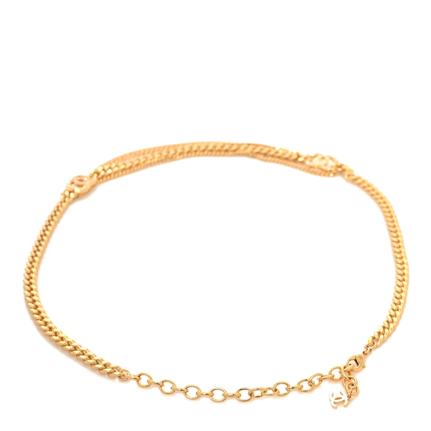 Crystal CC Multi Strand Chain Belt 65 Gold