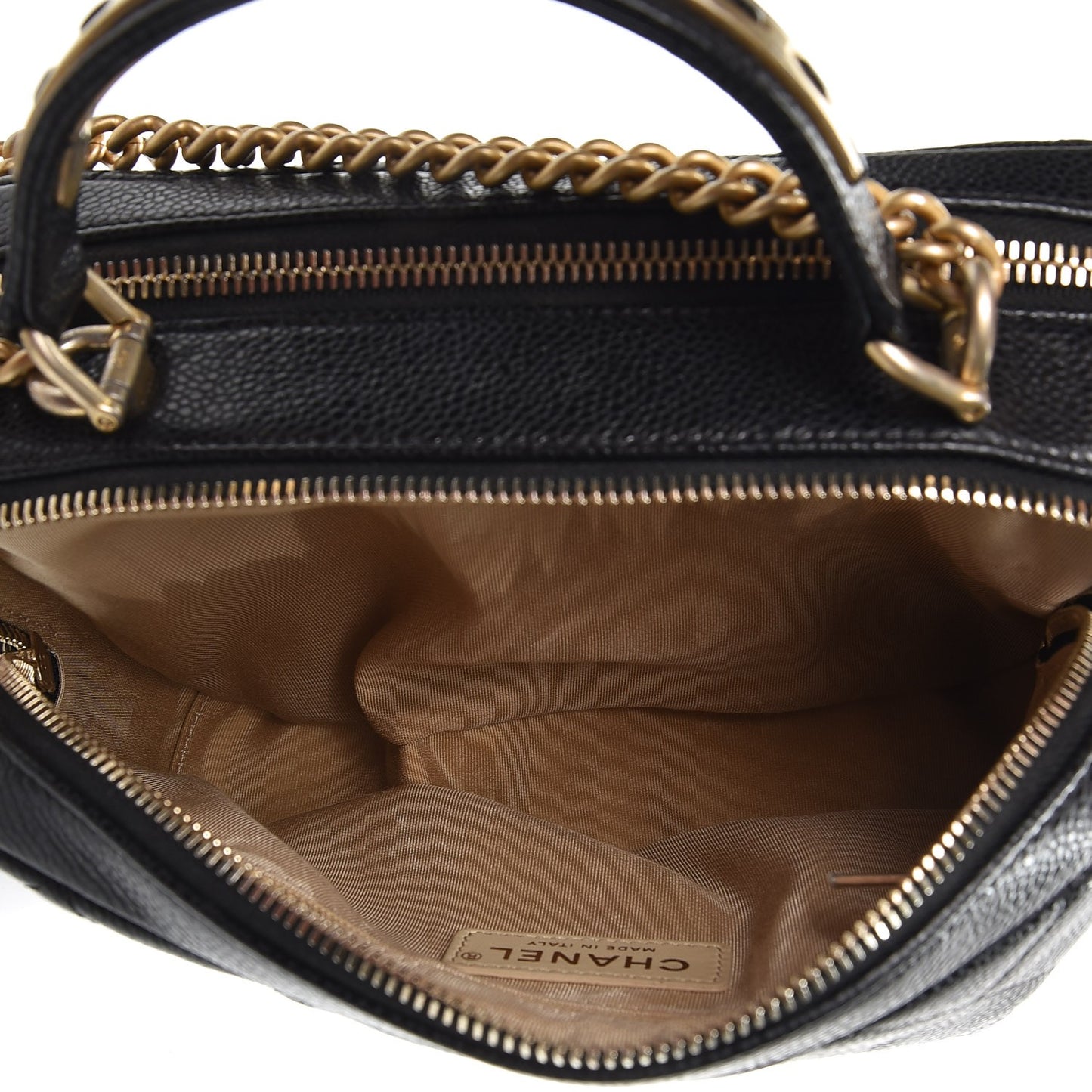 Caviar Quilted Small Carry Around Bowling Bag Black