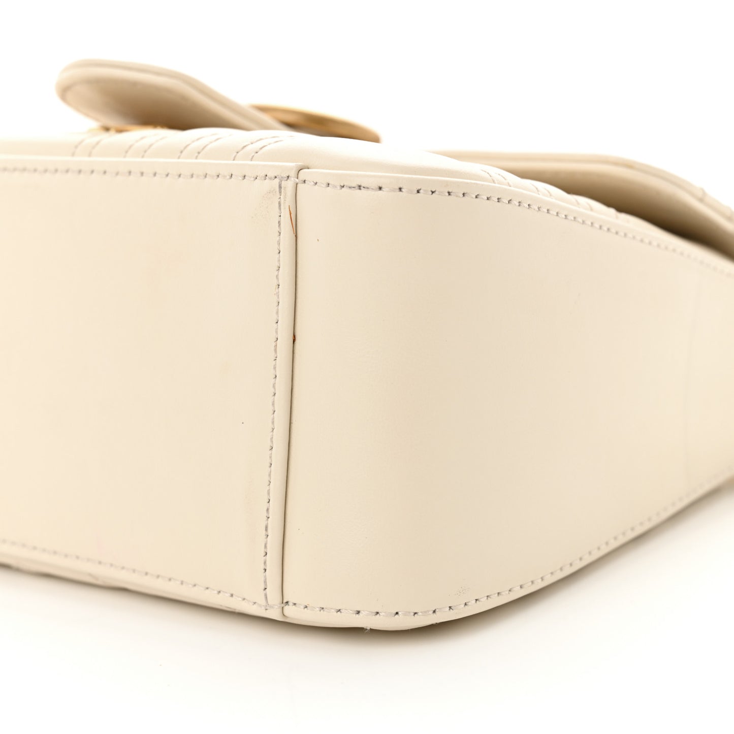 Calfskin Matelasse Mini GG Marmont Top Handle Shoulder Bag White