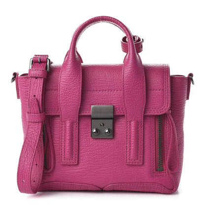 3.1 Phillip Lim 3.1 Textured Calfskin Mini Pashli Satchel Bright Fuchsia 1 of 9