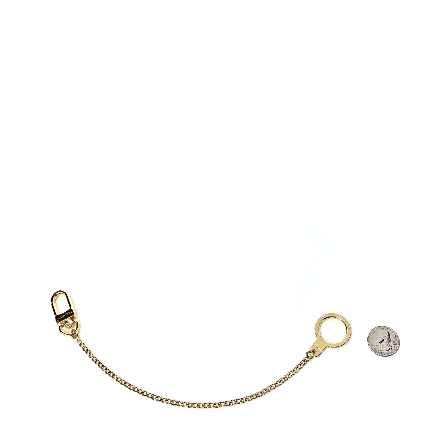 Louis Vuitton Metal Pochette Extender Key Ring Chain Gold 2 of 5