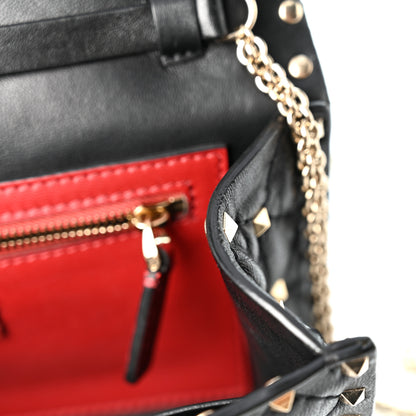 Valentino Garavani Lambskin Rockstud Spike Wallet on Chain Black 7 of 12