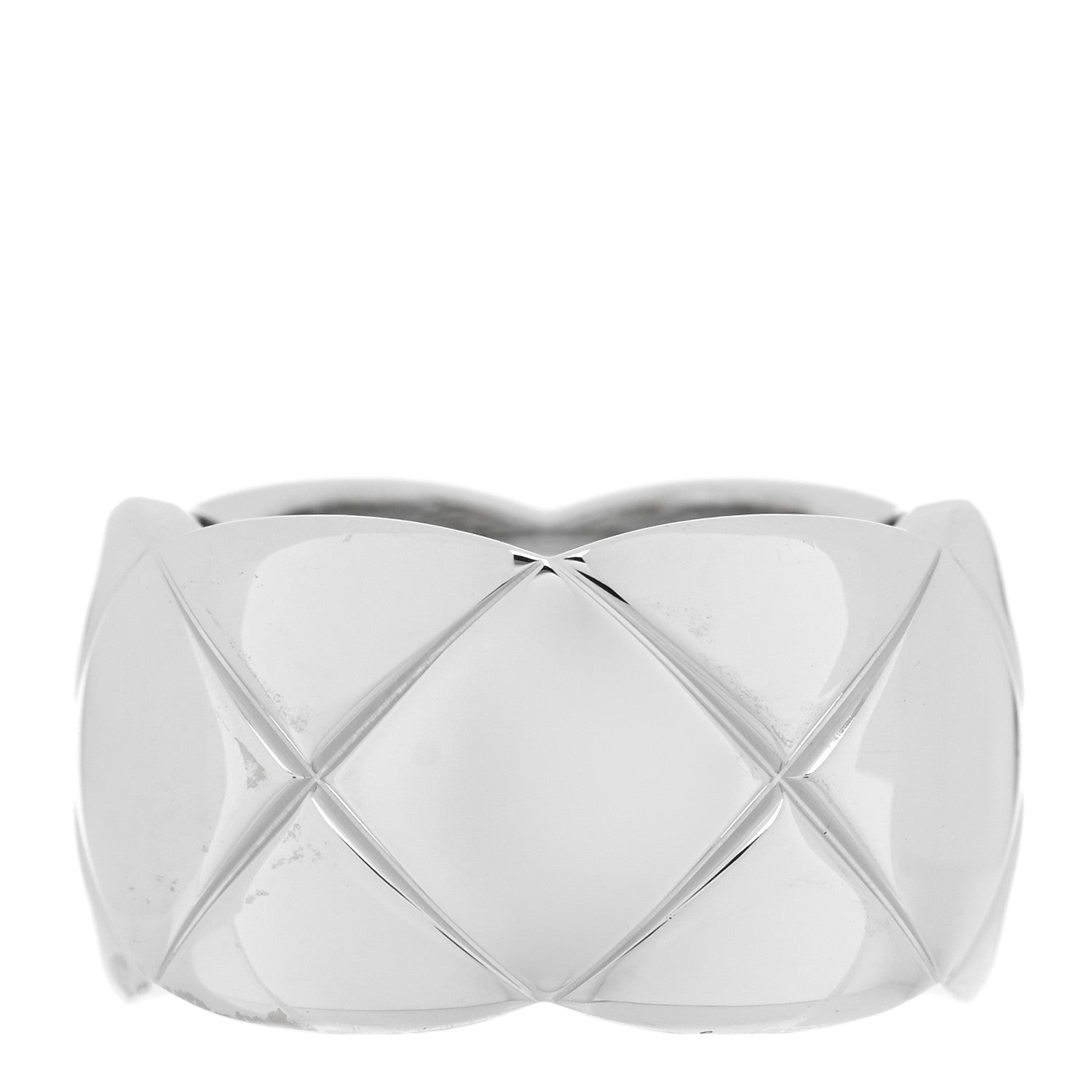 Chanel 18K White Gold Large Coco Crush Ring 49 5 3 of 4