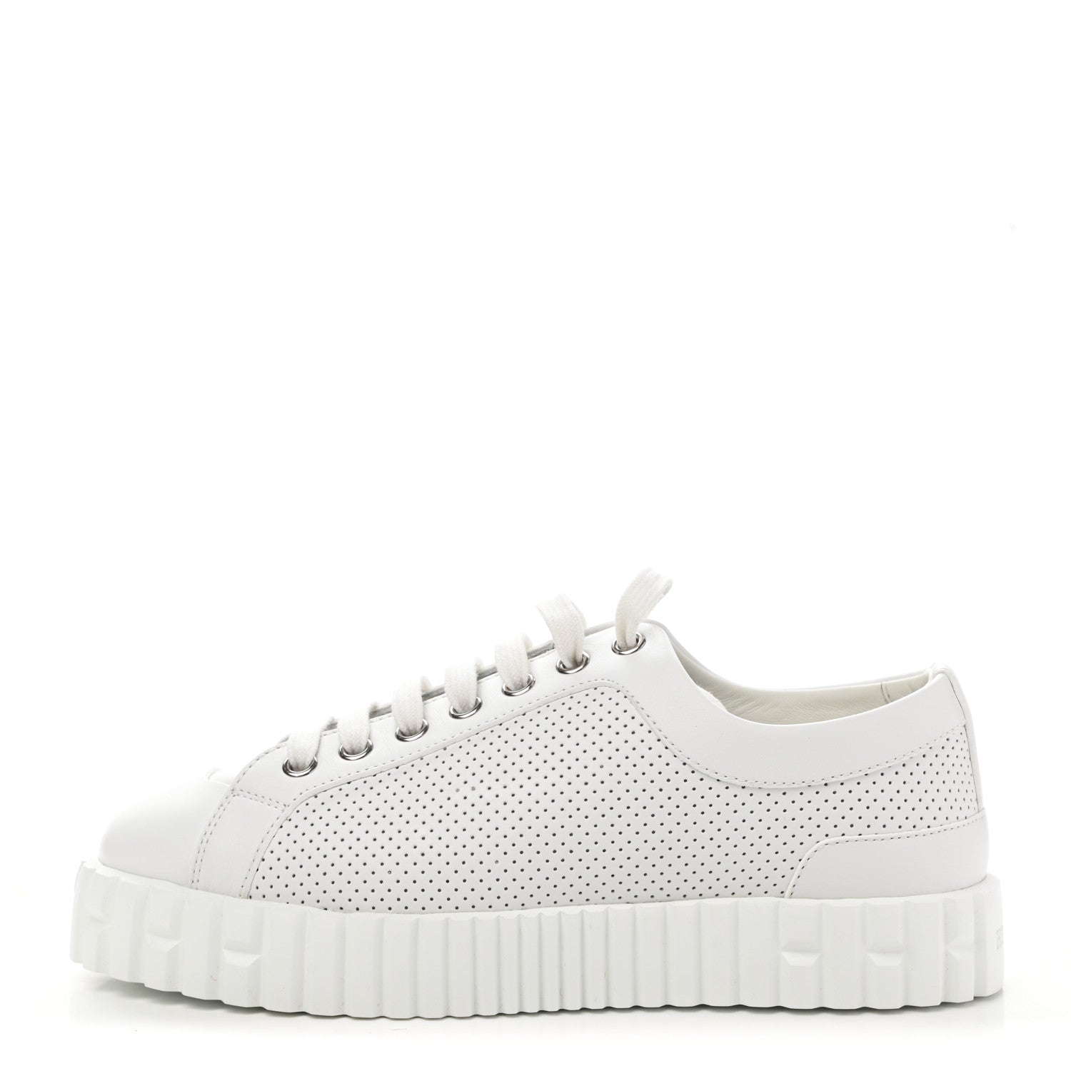 Hermes Perforated Calfskin Cross Sneakers 35.5 White 1 of 8