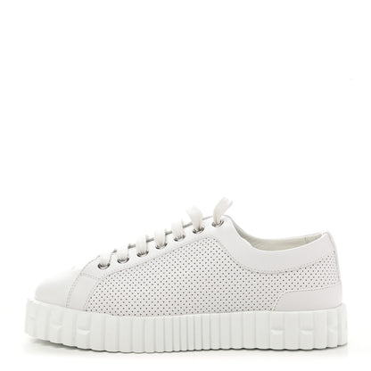 Hermes Perforated Calfskin Cross Sneakers 35.5 White 1 of 8