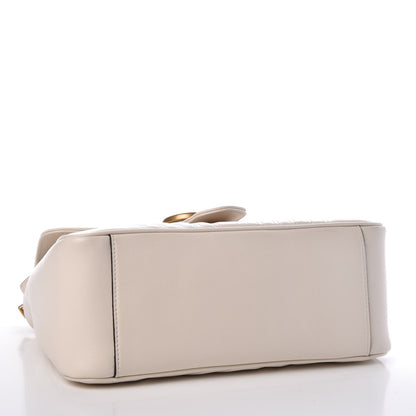 Gucci Calfskin Matelasse Small GG Marmont Top Handle Shoulder Bag White 4 of 8
