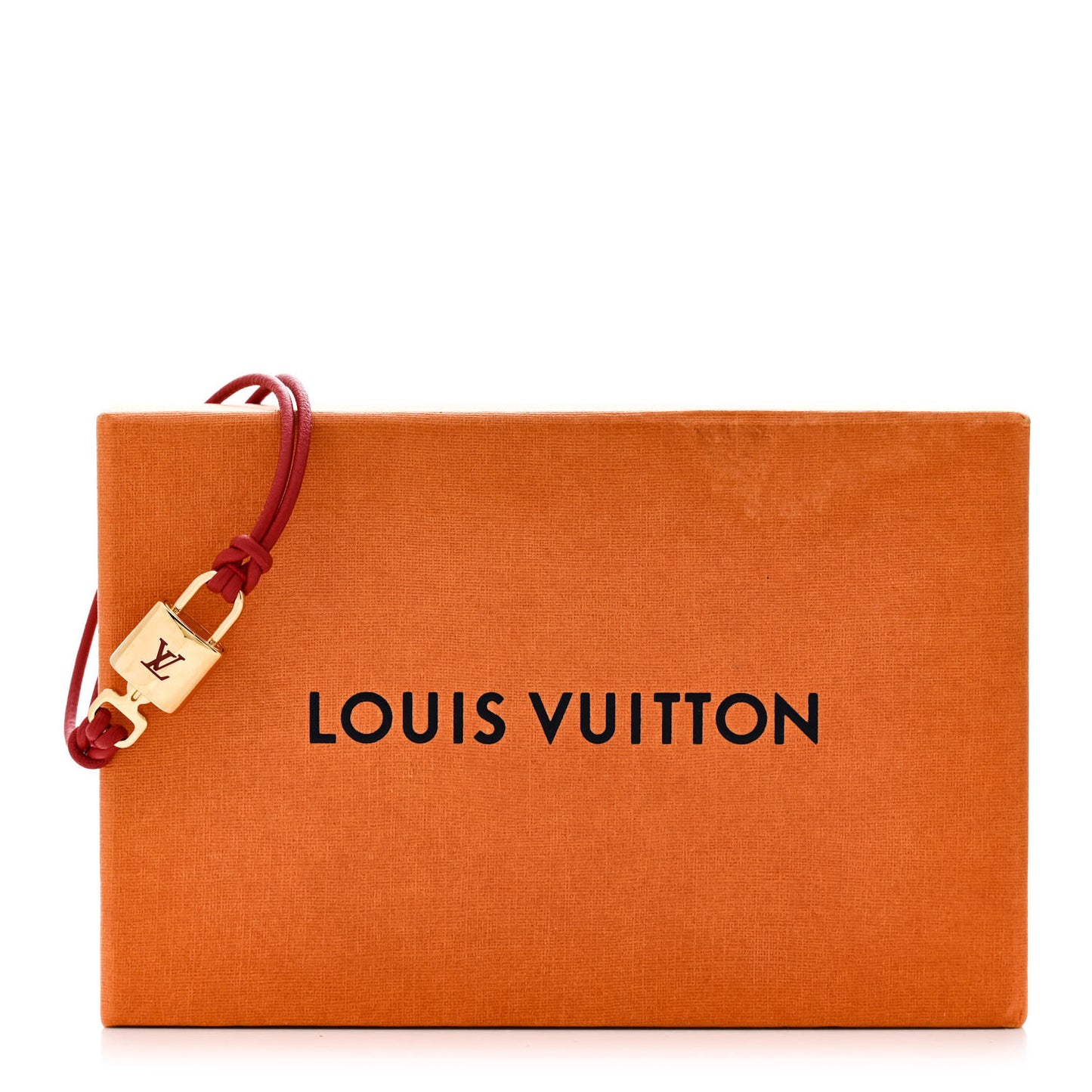 Calfskin LV Padlock Bracelet Red