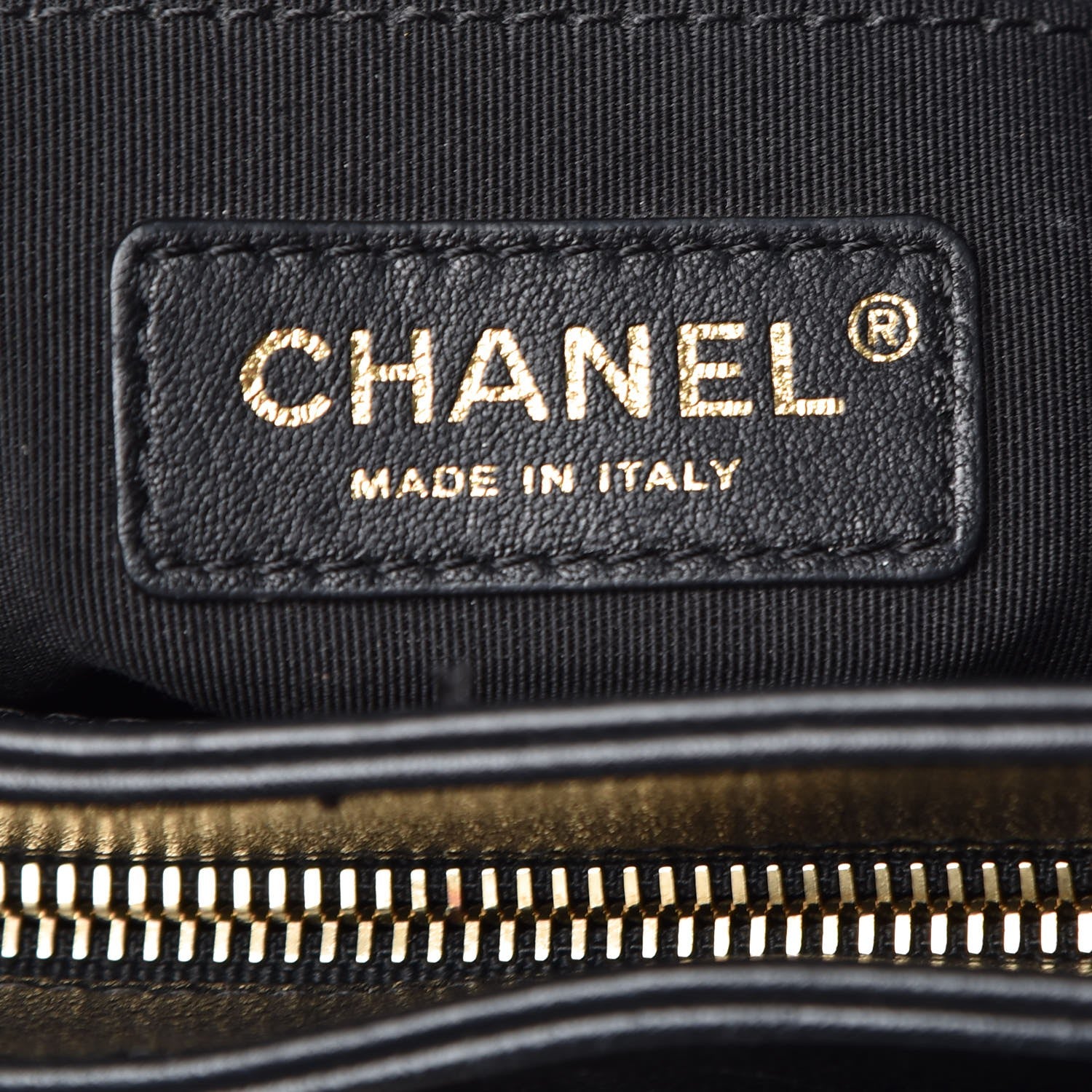 Chanel Calfskin Elaphe Stitched Large Chevron Chic Shopping Bag Black 7 of 8