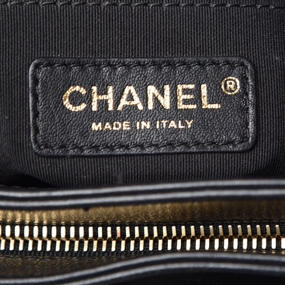 Chanel Calfskin Elaphe Stitched Large Chevron Chic Shopping Bag Black 7 of 8