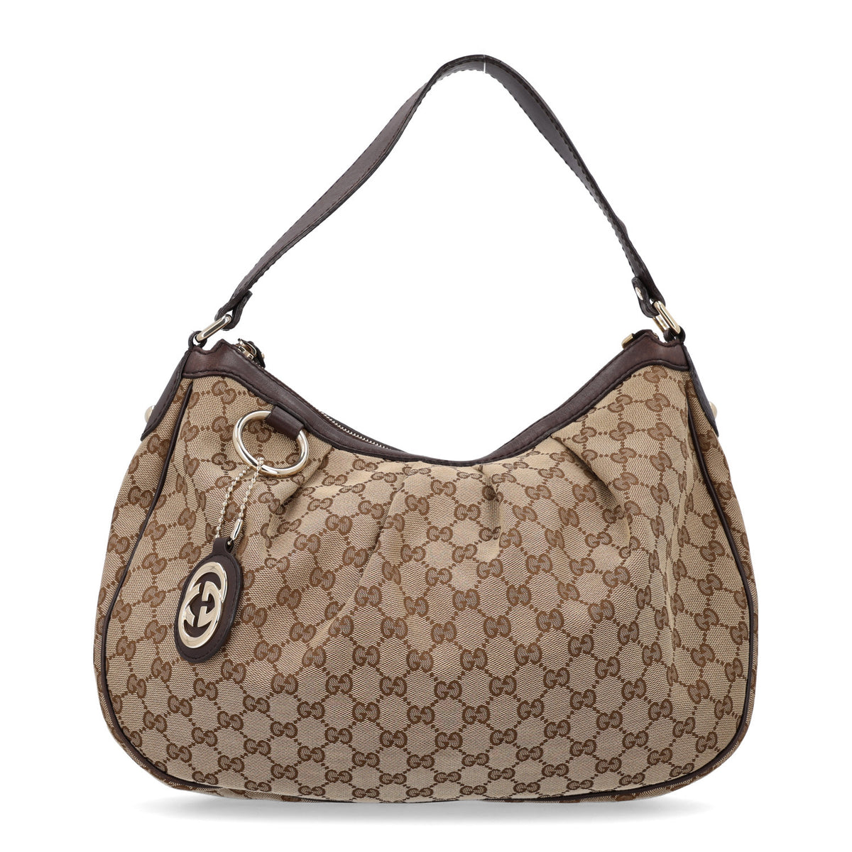 Gucci Monogram Medium Sukey Hobo Dark Brown 1 of 12