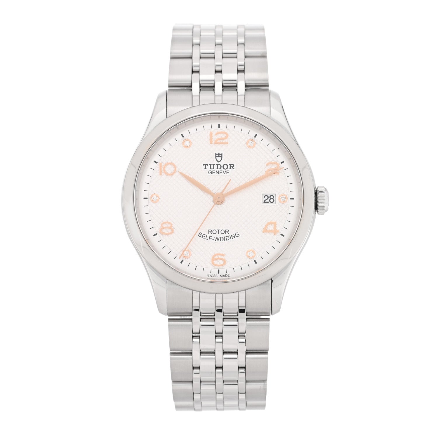 TUDOR Stainless Steel Diamond 39mm 1926 Automatic Watch White 91550 1 of 5