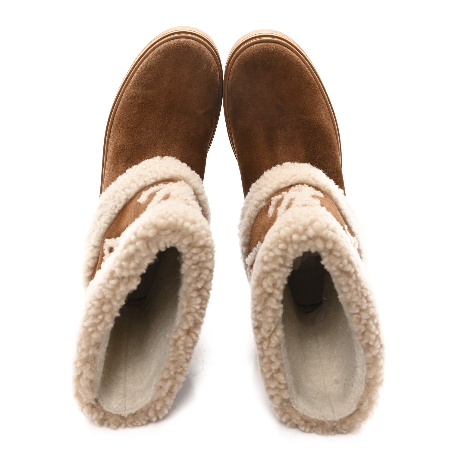 Louis Vuitton Suede Calfskin Shearling Snowdrop Flat Ankle Boot 36.5 Cognac 2 of 10