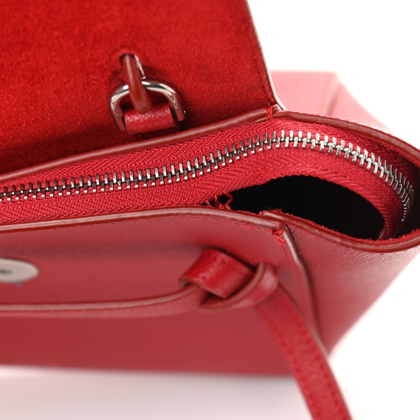 Grained Calfskin Nano Belt Bag Coquelicot