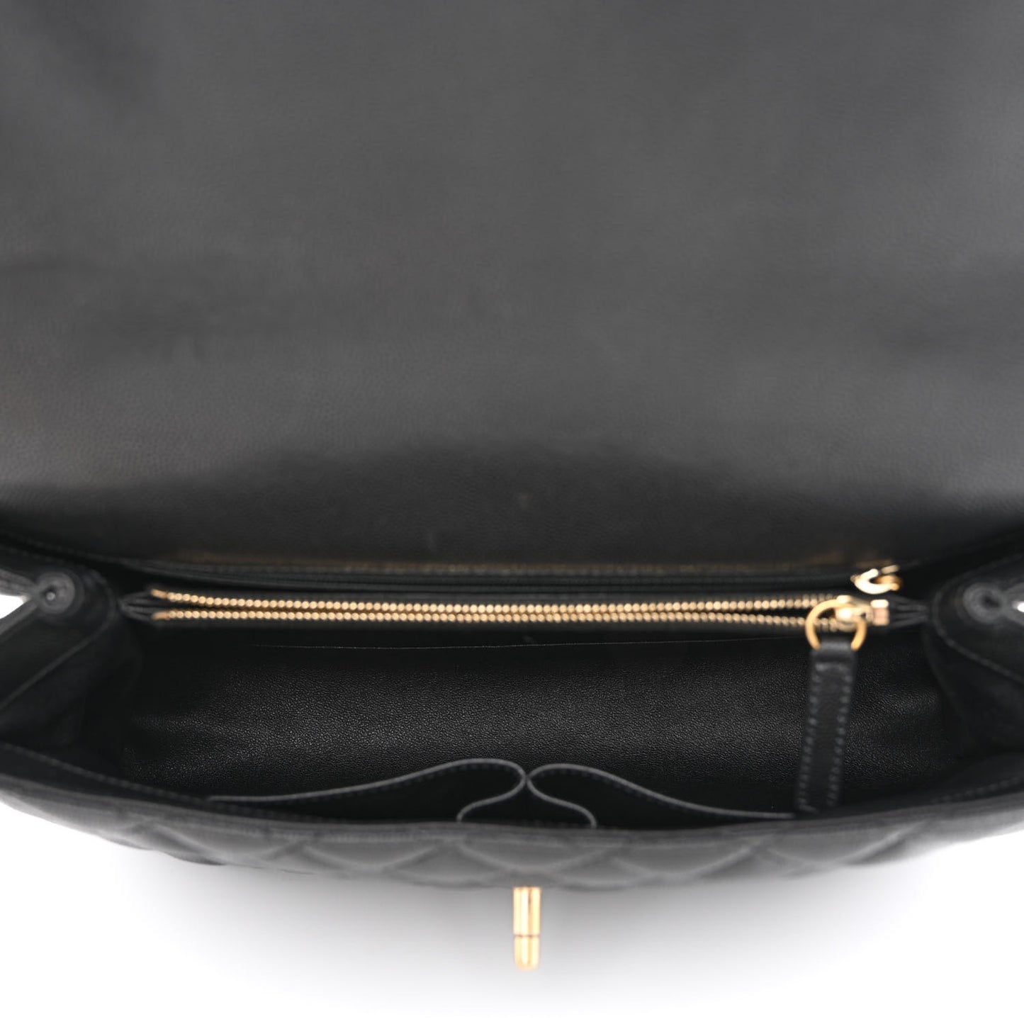 Caviar Lizard Quilted Medium Coco Handle Flap Black