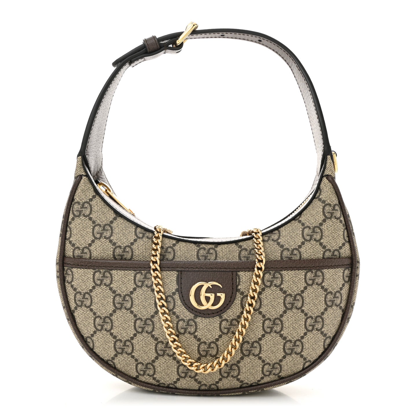 GG Supreme Monogram Textured Dollar Calfskin Small Ophidia Shoulder Bag Beige Ebony New Acero