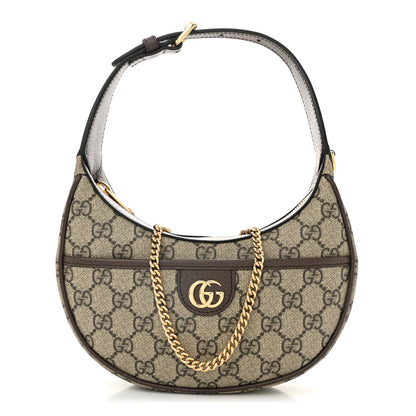Gucci GG Supreme Monogram Textured Dollar Calfskin Small Ophidia Shoulder Bag Beige Ebony New Acero 1 of 10