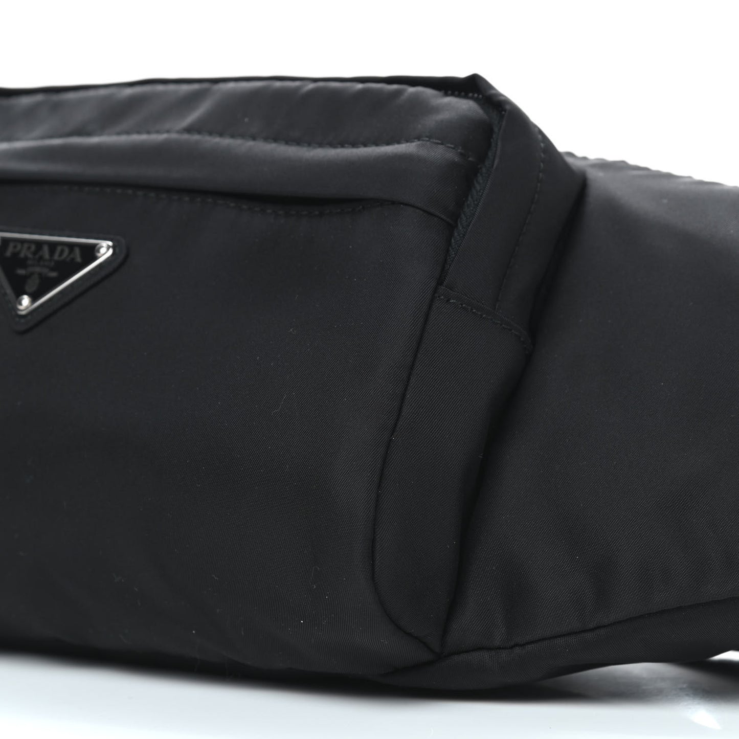 Tessuto Nylon Double Pocket Belt Bag Black