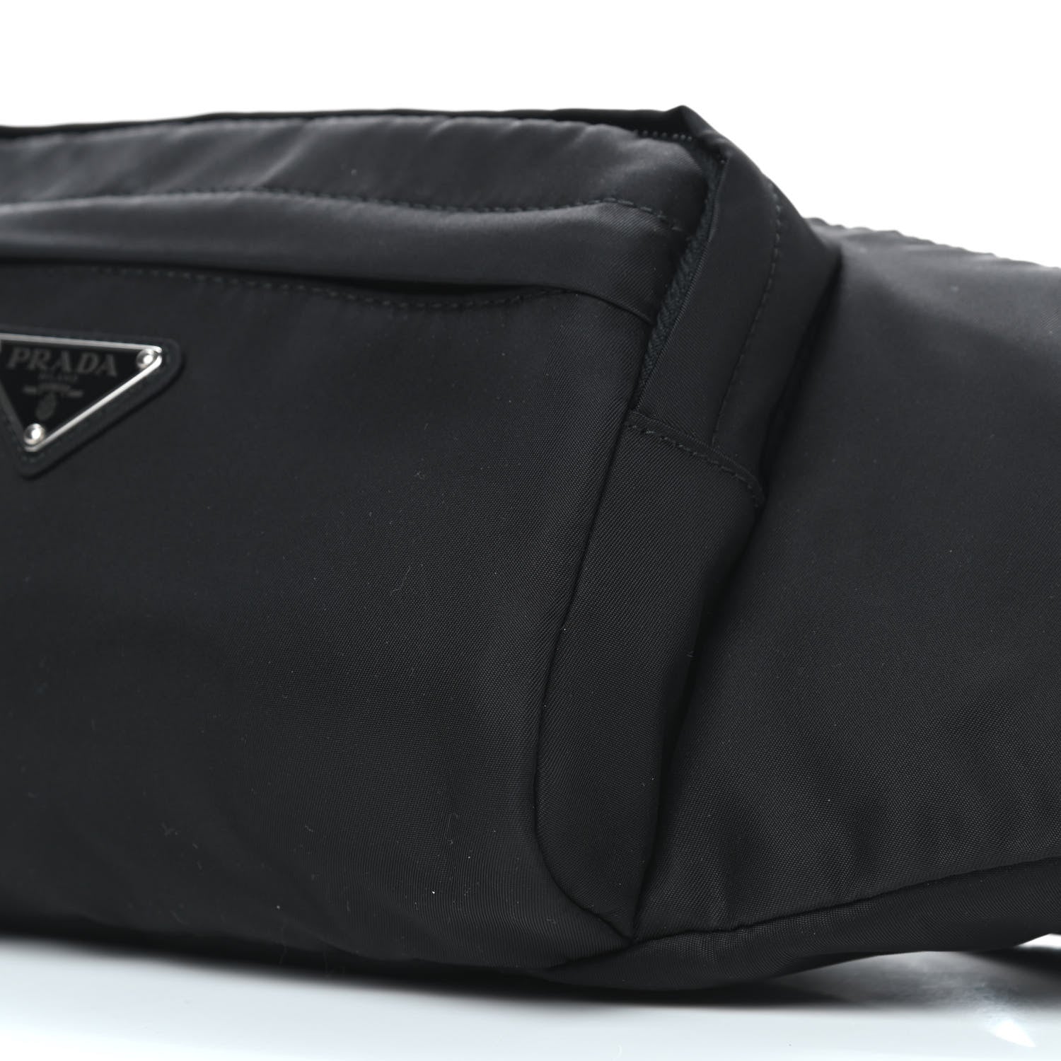 Prada Tessuto Nylon Double Pocket Belt Bag Black 7 of 7