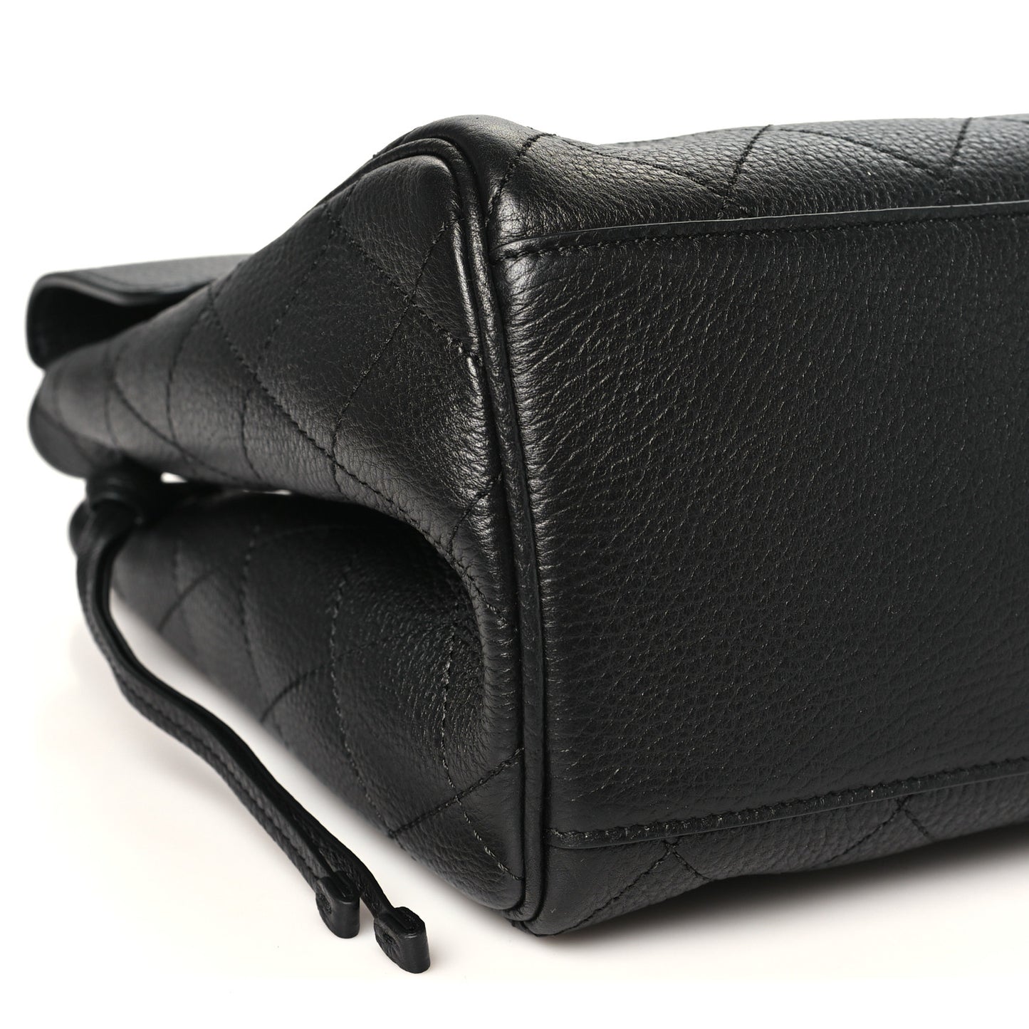 Grained Calfskin Stitched Urban Essentials Large Shopping Bag Black