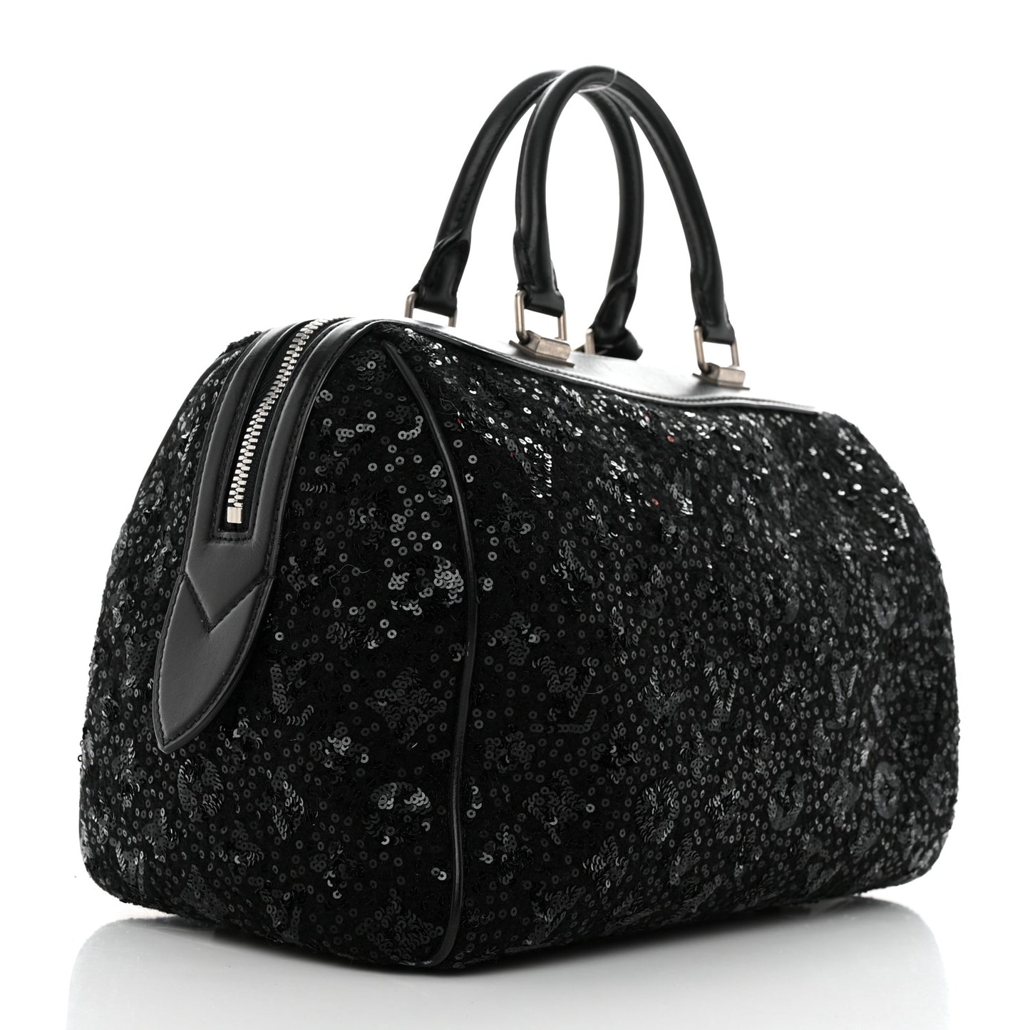 Sequin Monogram Sunshine Express Speedy Black