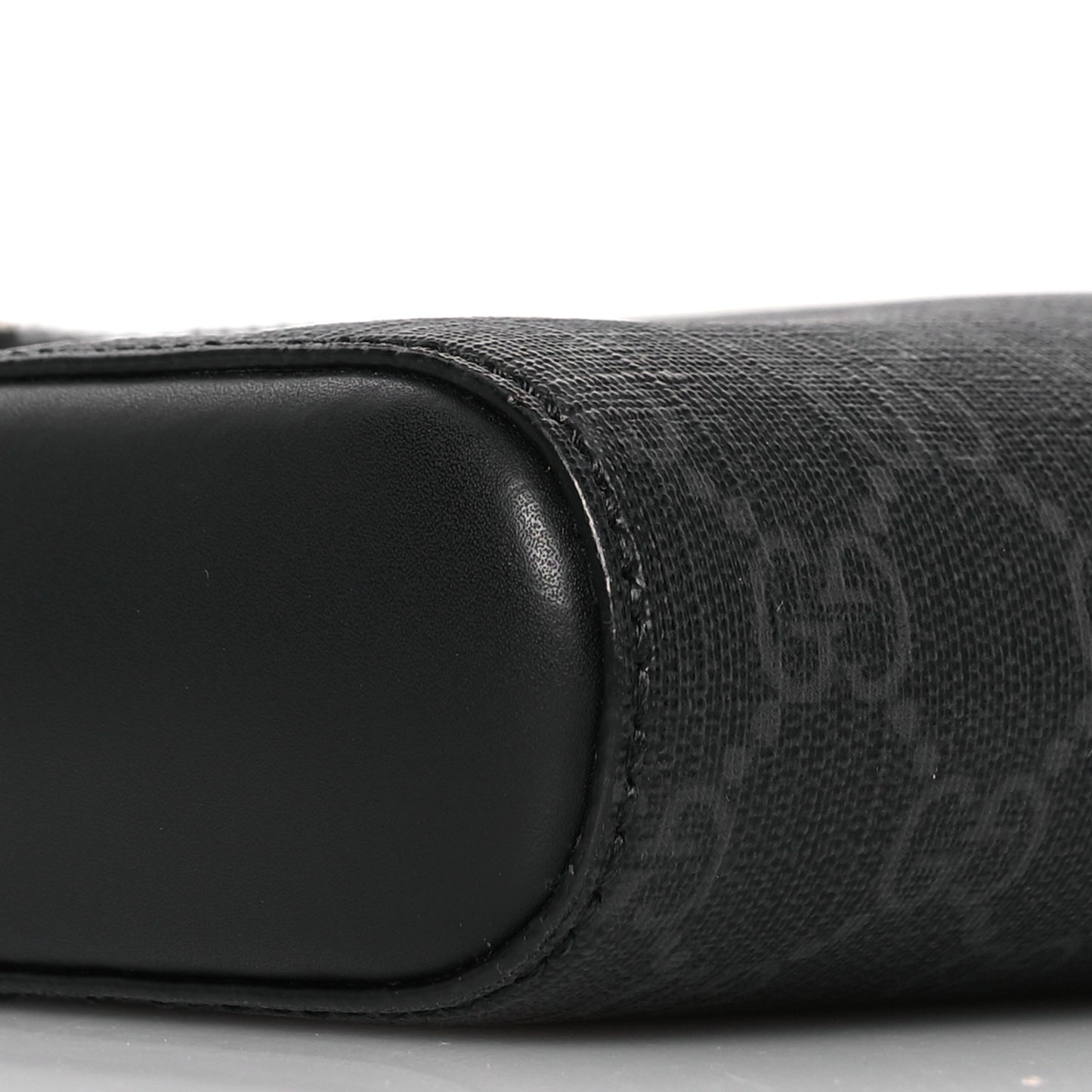 GG Supreme Monogram Web Small Flat Messenger Bag Black Grey