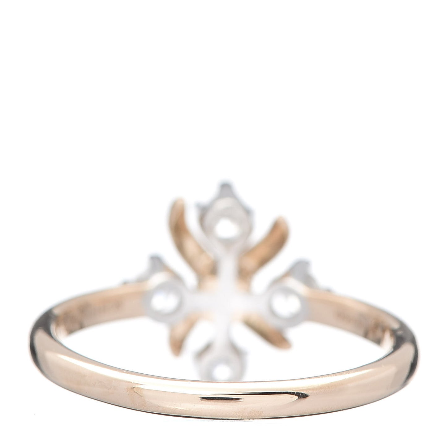 18K Rose Gold Platinum Diamond Schlumberger Lynn Ring 52 6