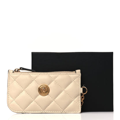 Versace Nappa Quilted Tribute Key Pouch White 7 of 7