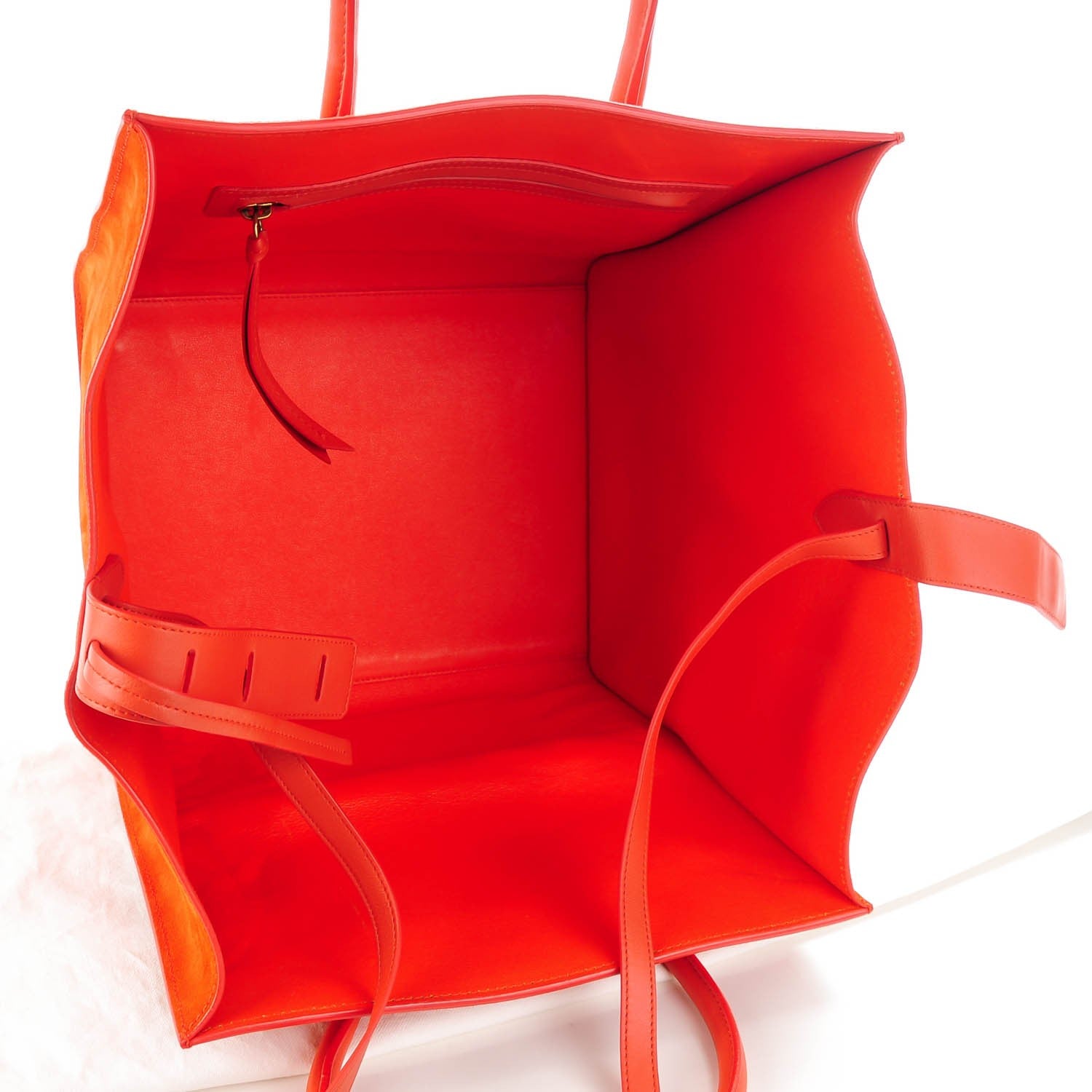 Celine Nubuck Medium Phantom Luggage Bright Orange 5 of 8