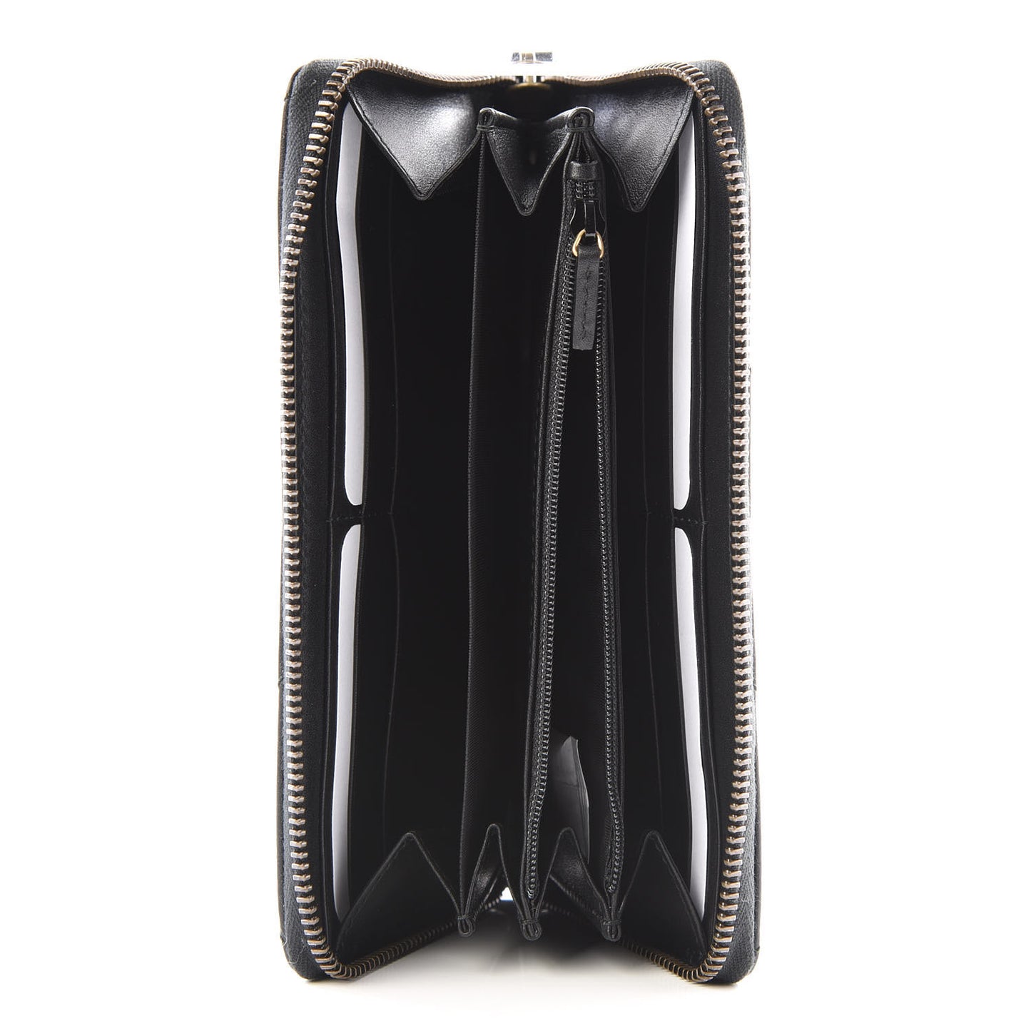 Calfskin Matelasse GG Marmont Zip Around Wallet Black