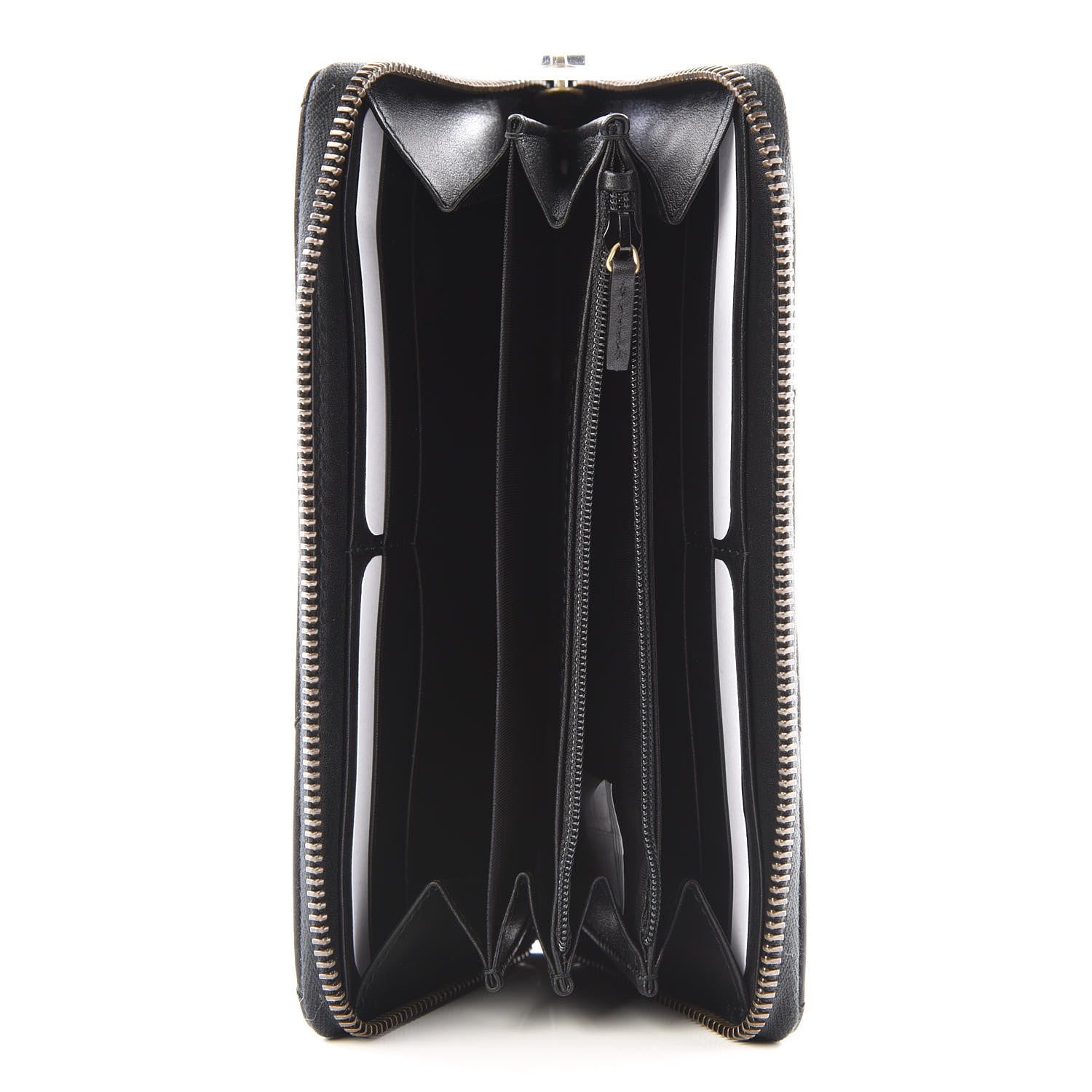 Gucci Calfskin Matelasse GG Marmont Zip Around Wallet Black 4 of 11