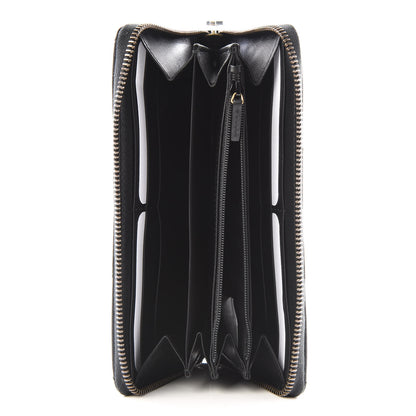 Gucci Calfskin Matelasse GG Marmont Zip Around Wallet Black 4 of 11