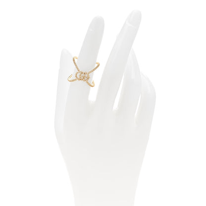 Gucci 18K Yellow Gold Diamond GG Running X Ring 52 6 2 of 5