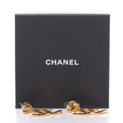 Chanel Metal Large Paris Button Earrings Gold 5 of 5