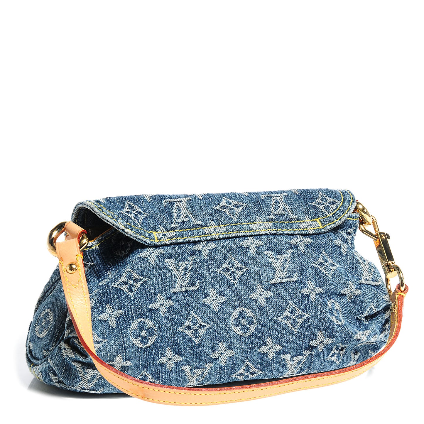 Monogram Denim Mini Pleaty Blue